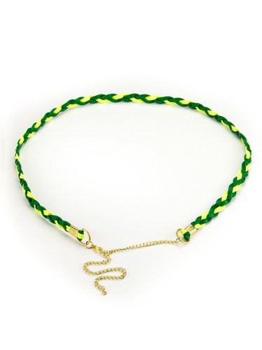 Пояс Кожзам Косичка Ланцюжок П-1.5/116 Зелений