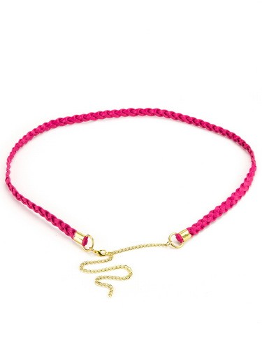 Пояс Кожзам Косичка Ланцюжок П-1.5/116 Рожевий