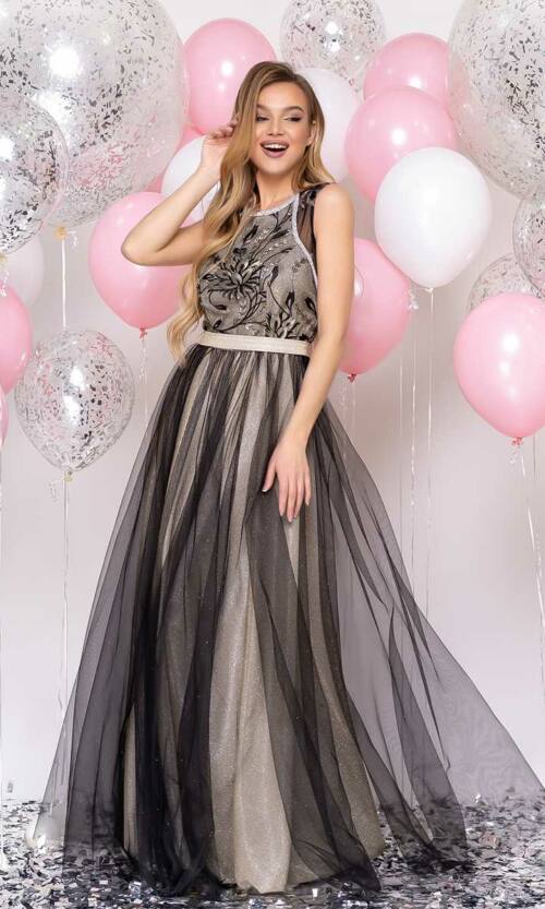 Вечірня Сукня Міські Вогні 9066 Чорна