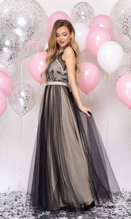 Вечірня Сукня Міські Вогні 9066 Чорна