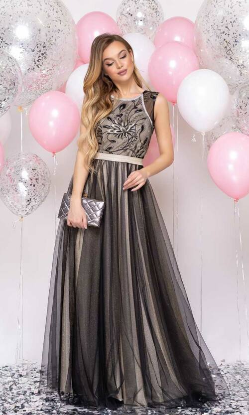 Вечірня Сукня Міські Вогні 9066 Чорна