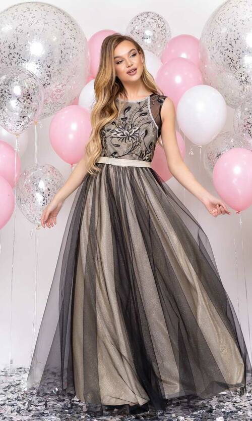 Вечірня Сукня Міські Вогні 9066 Чорна