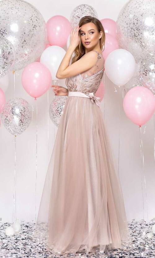 Вечірня Сукня Міські Вогні 9066 Бежева