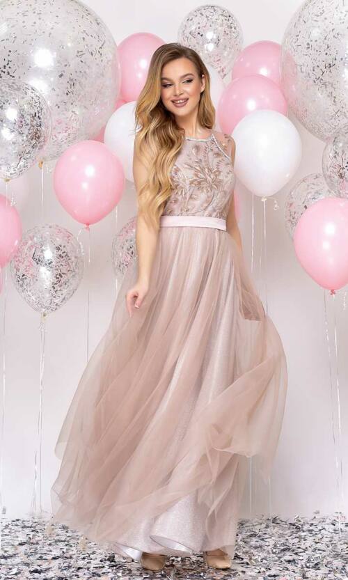 Вечірня Сукня Міські Вогні 9066 Бежева