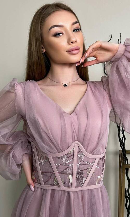 Коктейльна сукня корсет шнурівка 23023 Фрезова