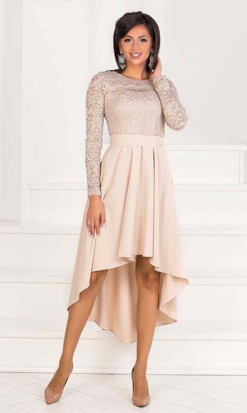 Коктейльне плаття 7255e Бежевий