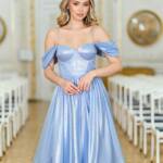 Коктейльна сукня на розпис шифон міді 25080 Синя