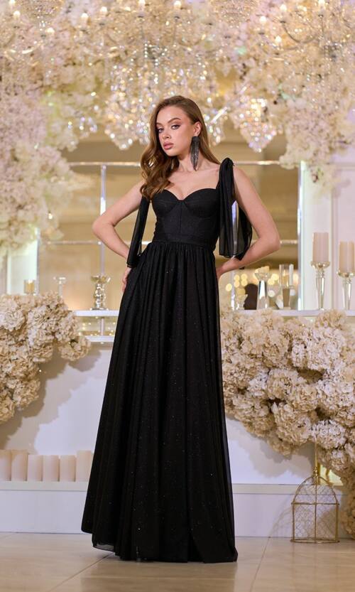 Вечірня Сукня Ліф Корсет Максі 25041 Чорна