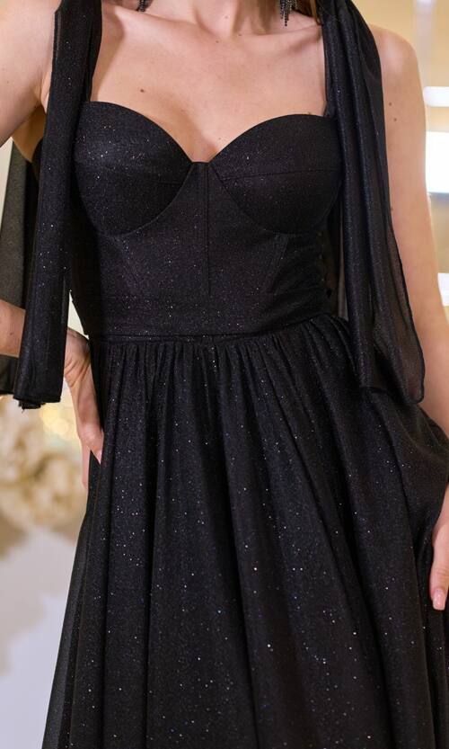 Вечірня Сукня Ліф Корсет Максі 25041 Чорна