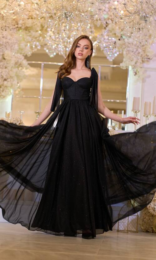 Вечірня Сукня Ліф Корсет Максі 25041 Чорна