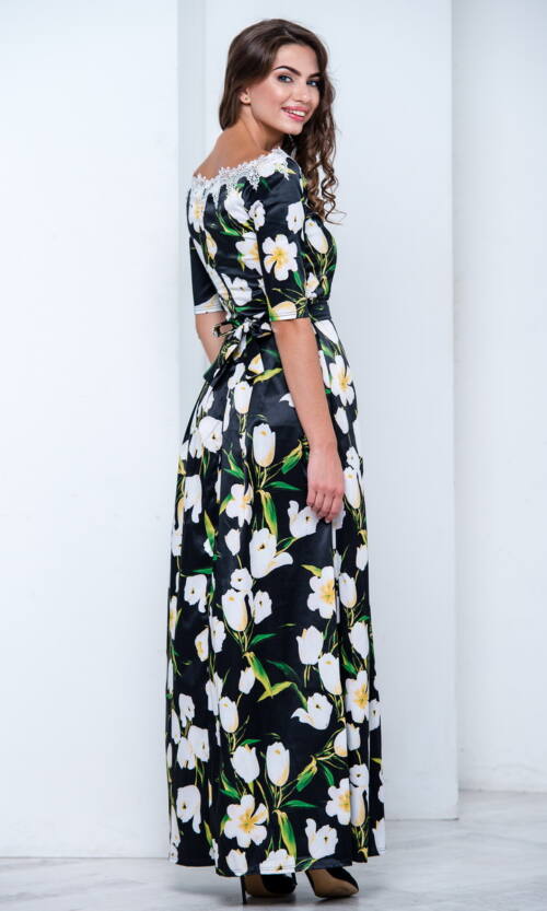 Вечірня сукня 6169e Чорний/білий