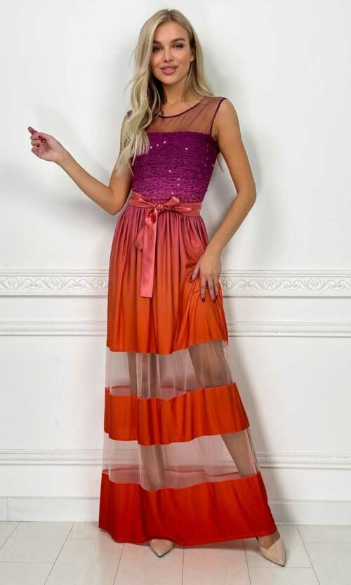 Вечірня сукня 5057e Помаранчевий
