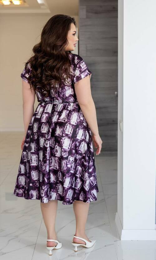 Повсякденна Сукня Атлас Принт 25033 Сливова