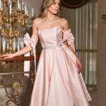 Корсетна сукня з бантами на плечах 26004 Рожева