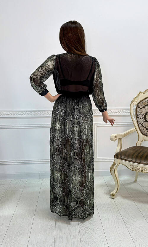 Літня Сукня Шифон Пітон 4253 Зелена