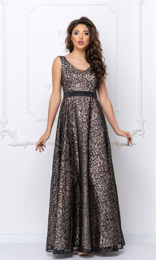 Вечірня сукня Гліттер Максі 20051 Чорна