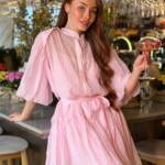 Сукня комбінація з повітряним верхом 26021 Рожева