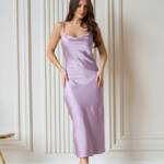 Коктейльна Сукня Slip Dress 25027 Лавандова