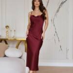 Коктейльна Сукня Slip Dress 25027 Бордова